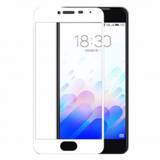 Защитное стекло для Meizu M3S на весь экран (белый)