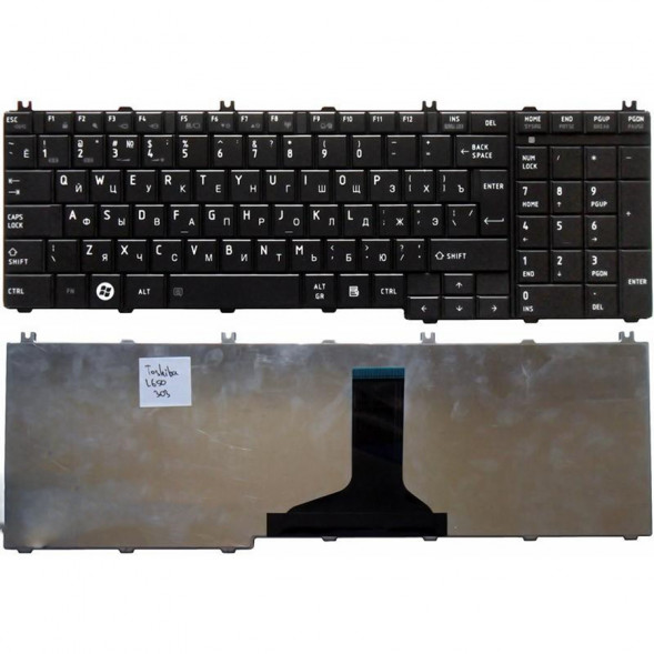 Клавиатура для ноутбука Toshiba Satellite C650 C660 L650 L670 L750 L750D L755 L775 (черная) матовая