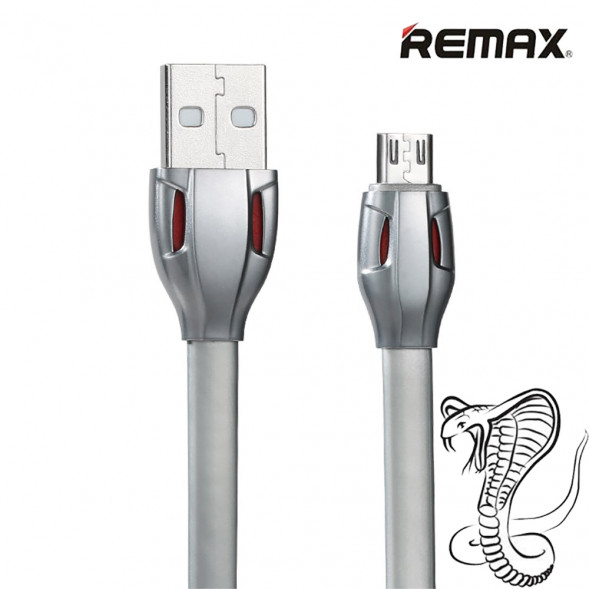 Кабель USB micro Remax Laser для смартфонов (Серебристый)