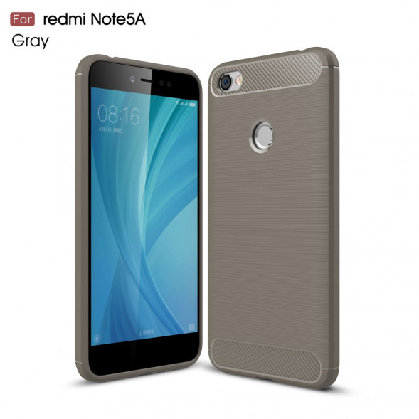Чехол Carbon Fiber для Xiaomi Redmi Note 5A (серый)