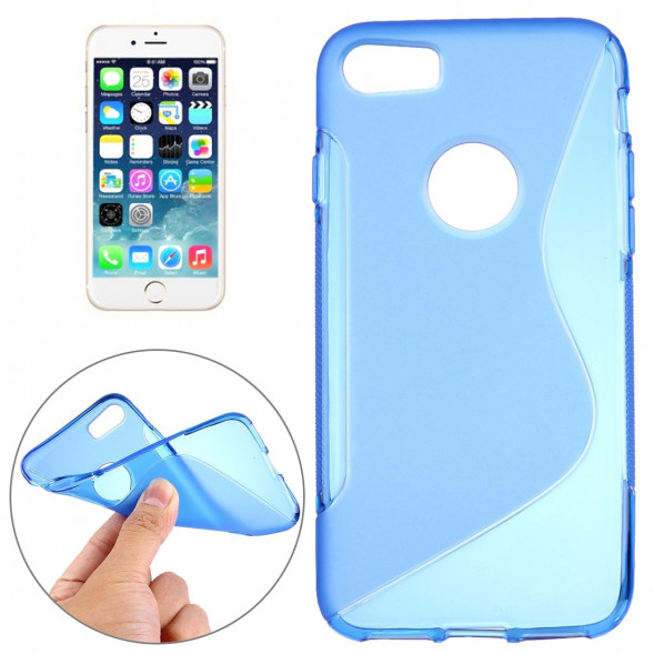 Антискользящий чехол накладка для iPhone 7 (Голубой)