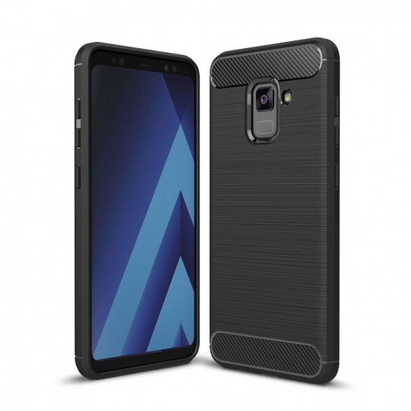 Чехол-накладка Carbon Fibre для Samsung Galaxy A5 (2018), A8 (2018) (черный)
