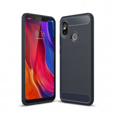 Чехол Carbon Fibre для Xiaomi Mi 8 (синий)