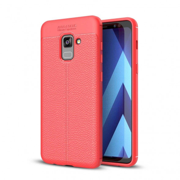 Чехол-накладка Litchi Grain для Samsung Galaxy A5 (2018), A8 (2018) (красный)