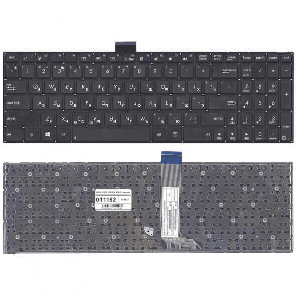 Клавиатура для ноутбука ASUS X502 X502CA X502C черная (Плоский Enter) (011162)