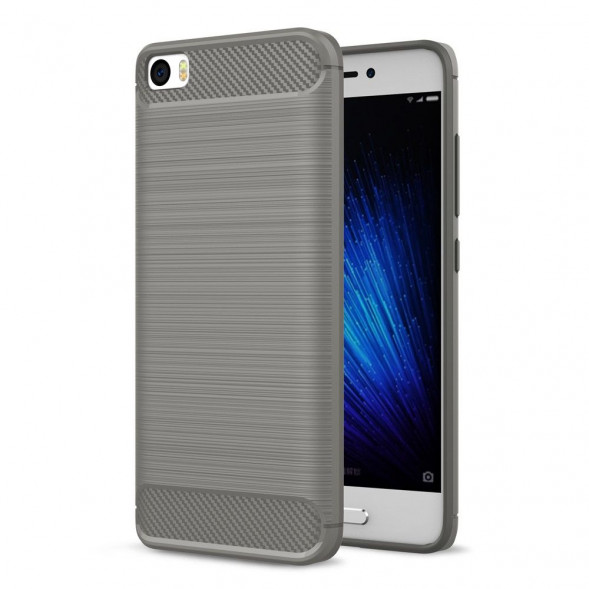 Чехол накладка Carbon Fibre для Xiaomi Mi5 (серый)