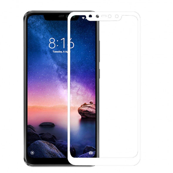 Защитное стекло 3D для Xiaomi Redmi Note 6 Pro (белый)