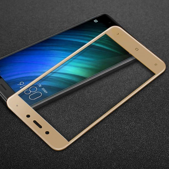 Защитное стекло 3D для Xiaomi Redmi Note 4 (золотой)