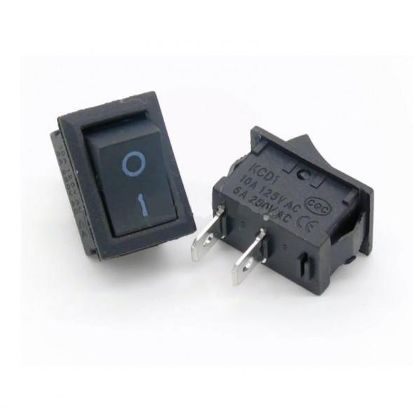 Переключатель ON-OFF 6A 250VAC 2Pin с фиксацией (черная клавиша)