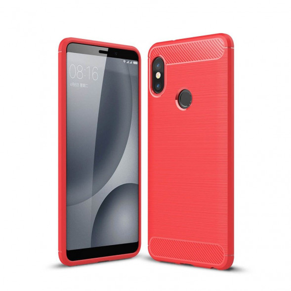 Чехол Carbon Fiber для Xiaomi Redmi Note 5 Pro (красный)
