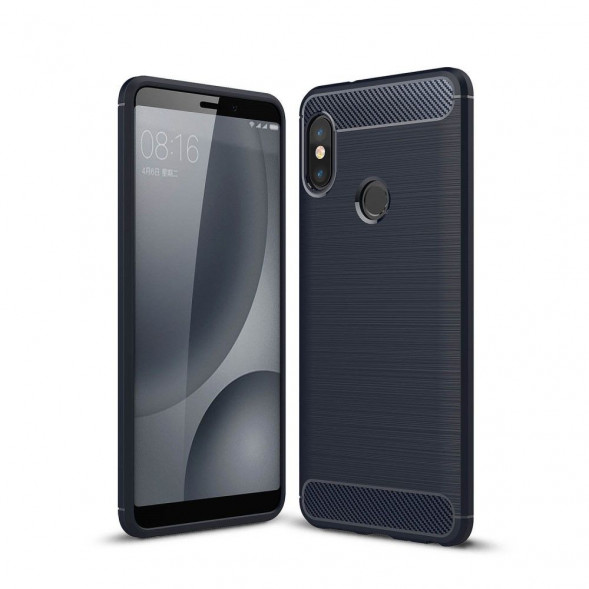 Чехол Carbon Fiber для Xiaomi Redmi Note 5 Pro (темно-синий)