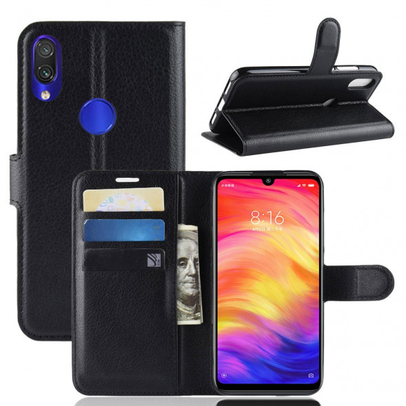Чехол книжка для Xiaomi Redmi Note 7, Note 7 Pro (черный)