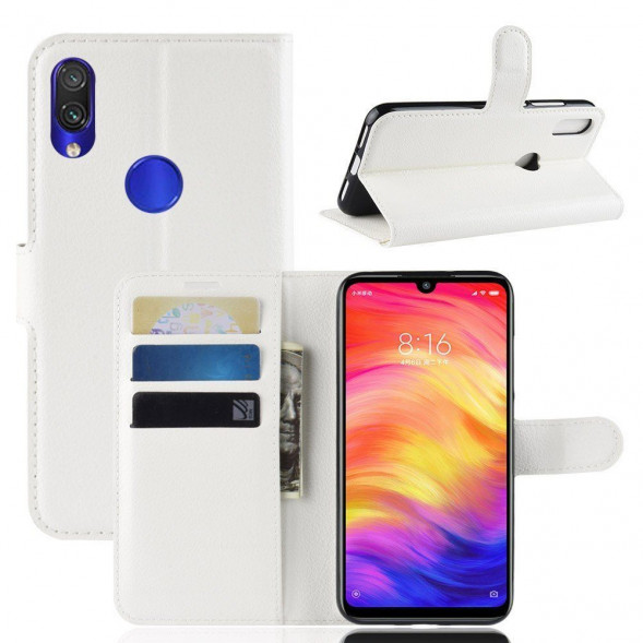 Чехол книжка для Xiaomi Redmi Note 7, Note 7 Pro (белый)