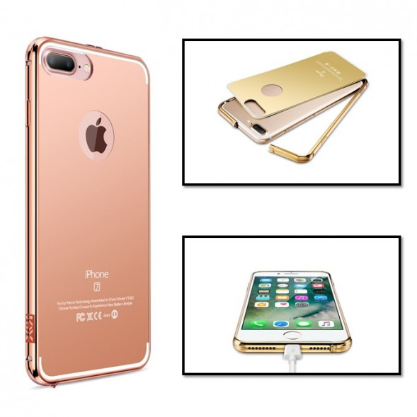 Чехол бампер Luxury Aluminum для iPhone 7 Plus (Розовое золото)