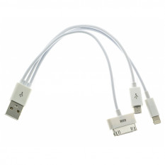 Дата-кабель USB универсальный 4 в 1 (MicroUSB, 4G, 5G, P1000) 0,3 м.