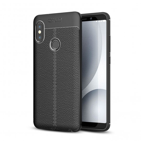 Чехол Litchi Grain для Xiaomi Redmi Note 5, 5 Pro (черный)