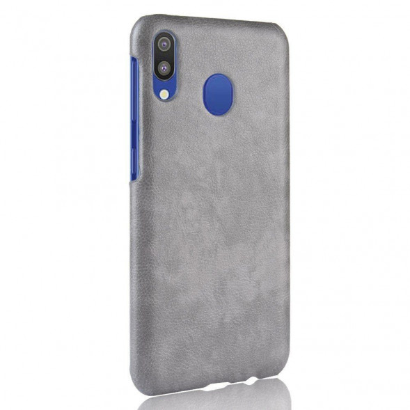 Кожаный чехол Litchi Texture для Samsung Galaxy M20 (серый)