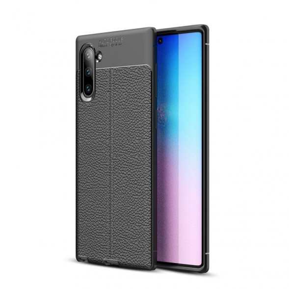 Чехол Litchi Grain для Samsung Galaxy Note 10 N970 (черный)