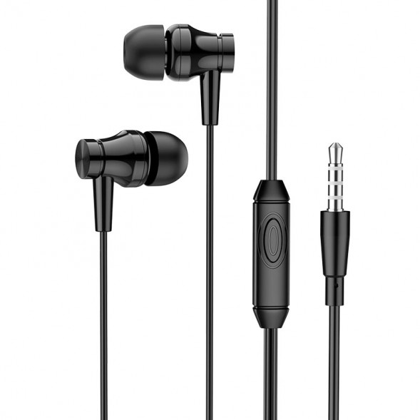 Проводные наушники Borofone BM67 Talent универсальные с микрофоном, 3.5мм, кабель 1.2м (Черные)