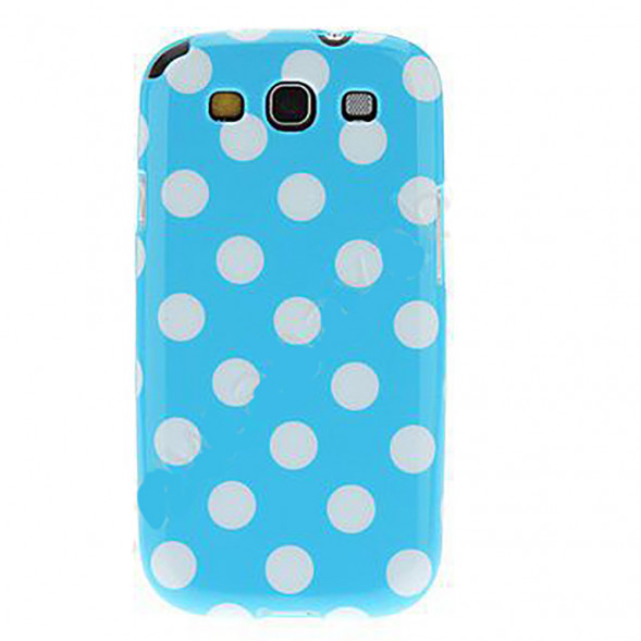 Чехол для Samsung Galaxy S3 i9300 в горошек (голубой)