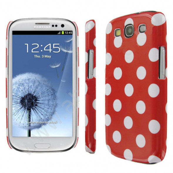Чехол для Samsung Galaxy S3 i9300 в горошек (красный)