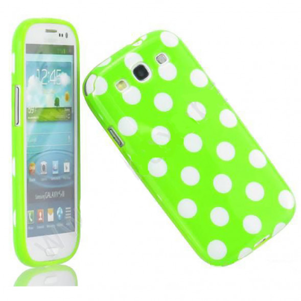 Чехол для Samsung Galaxy S3 i9300 в горошек (зеленый)