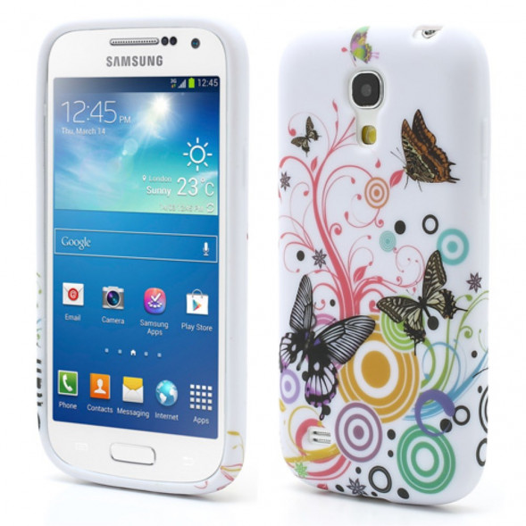 TPU Чехол накладка с рисунком для Samsung Galaxy S 4 mini i9190 (Бабочки)