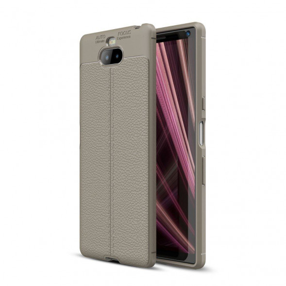 Чехол-накладка Litchi Grain для Sony Xperia XA3 (серый)
