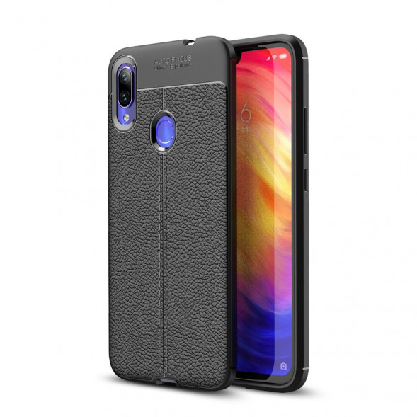 Чехол Litchi Grain для Xiaomi Redmi Note 7, Redmi Note 7 Pro (черный)