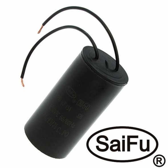 Конденсатор CBB60 20uF 630V WIRE (SAIFU)