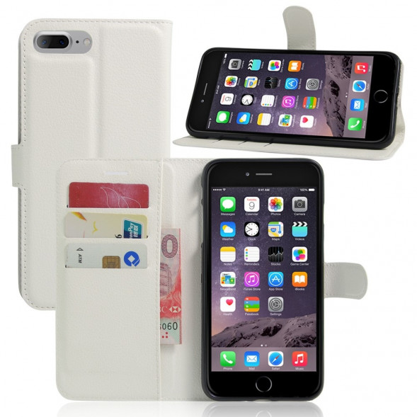 Чехол книжка с визитницей для iPhone 7 Plus (Белый)
