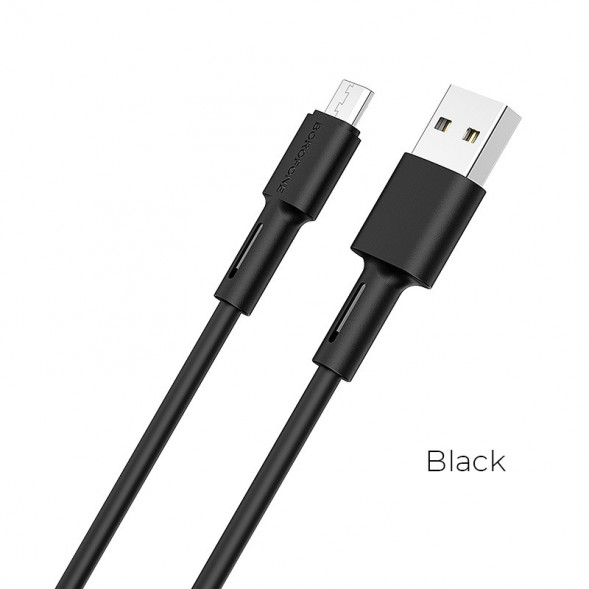 Кабель USB на Micro-USB Borofone BX31 Soft silicone 1м для Android (Черный)