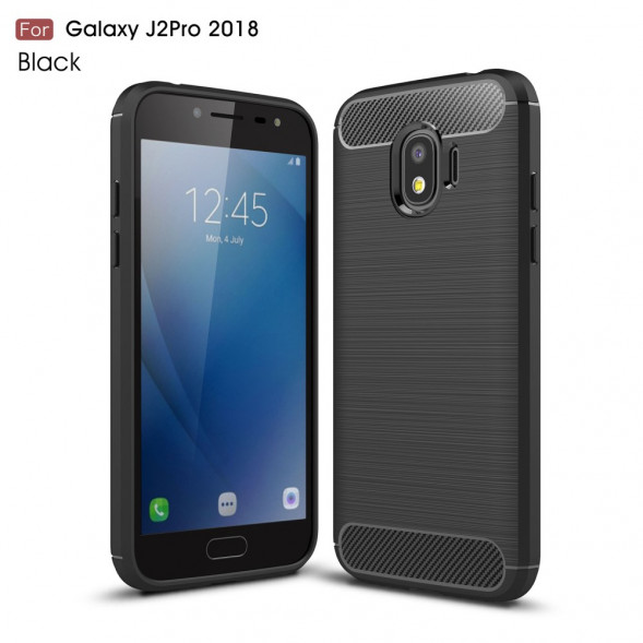 Чехол - накладка Carbon Fibre для Samsung Galaxy J2 Pro 2018 (черный)