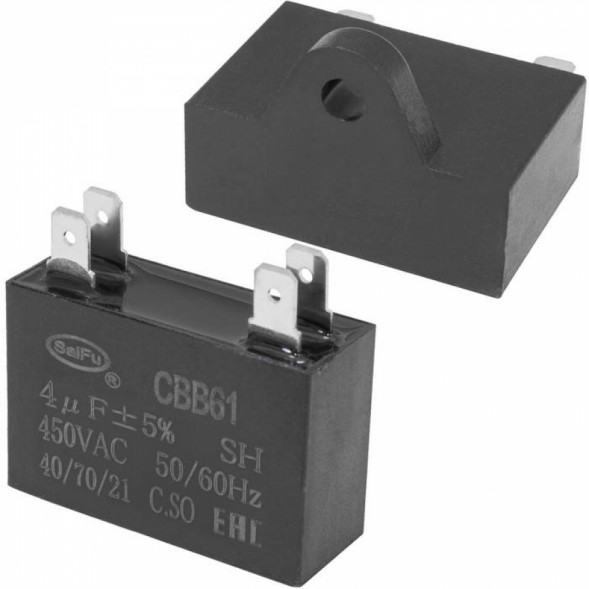 Конденсатор CBB61 4 uF 450V 4 PIN (SAIFU)