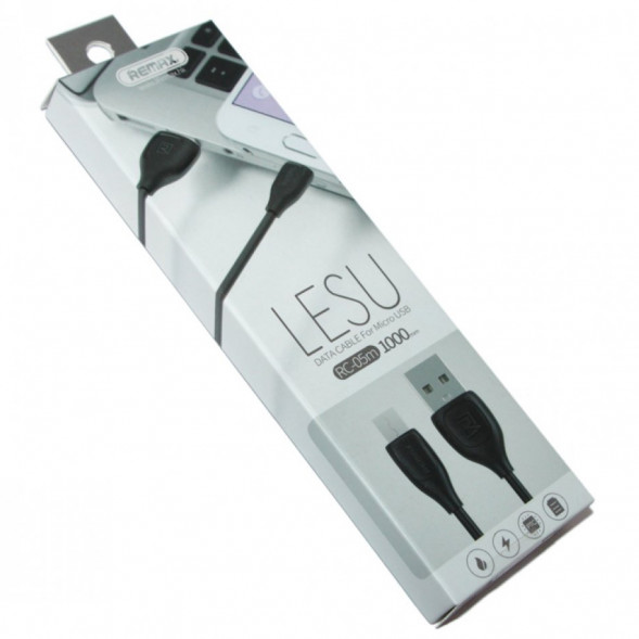 Кабель зарядки Micro USB Remax Lesu RC-050m (черный)